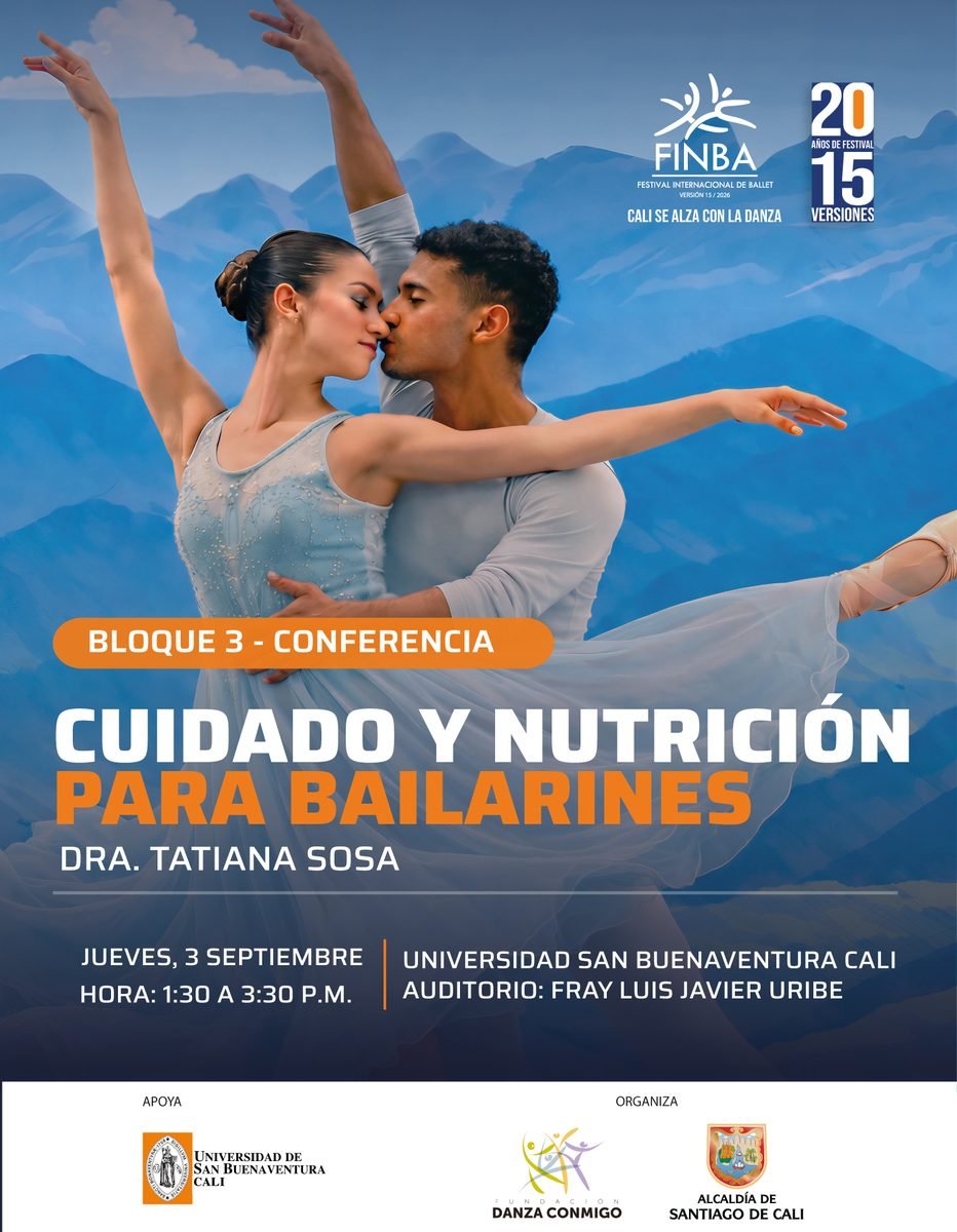 Afiche · Cuidado y Nutrición para Bailarines con la Dra. Tatiana Sosa